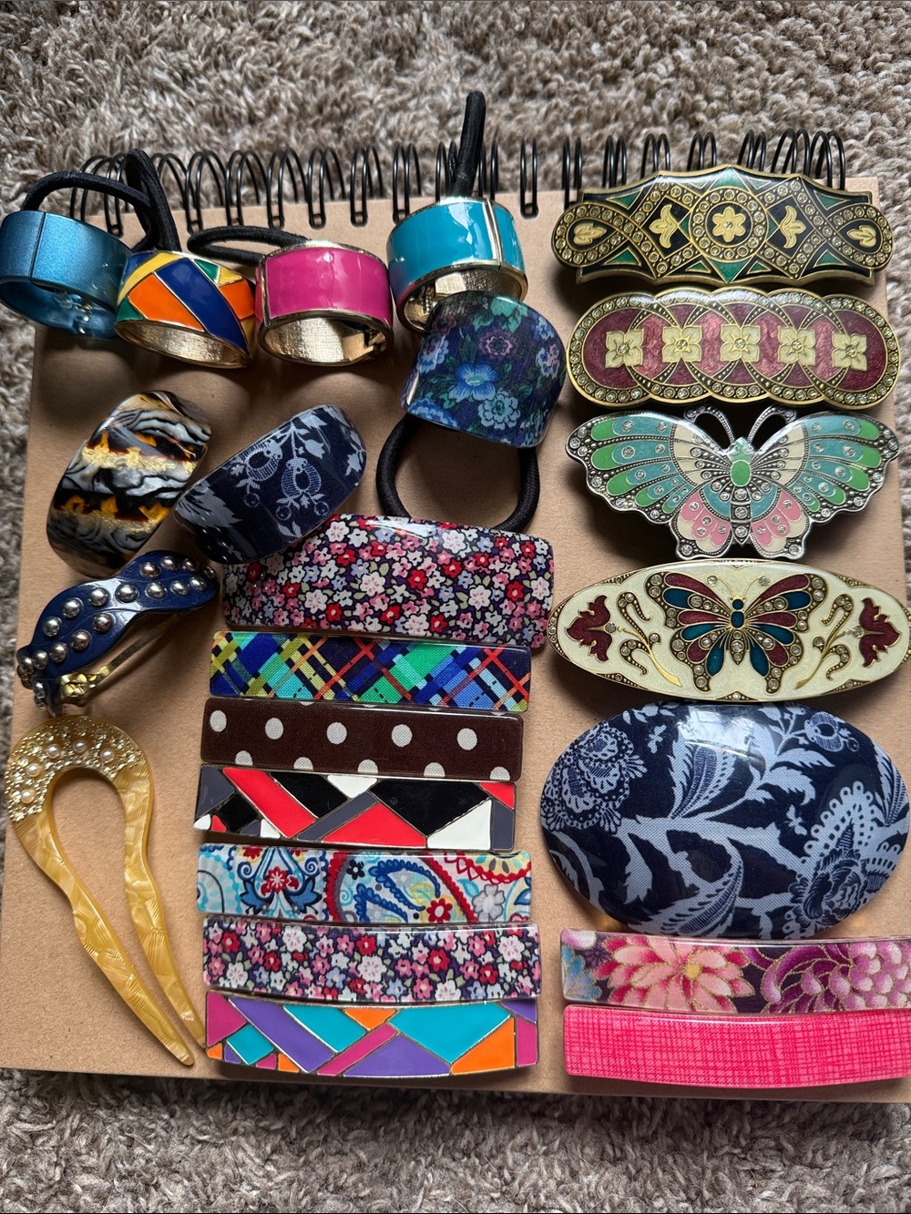 France Luxe Barettes and Pony Cuffs - Hair Accessories Set